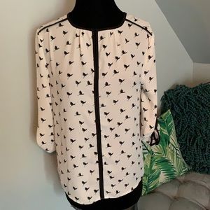 Crane print blouse